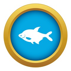 Fish icon blue vector isolated on white background for any design