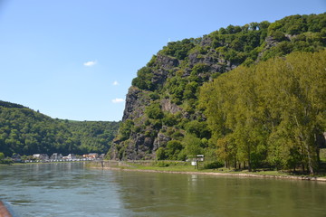 Fototapeta na wymiar Loreley Rock and Gorge on the Rhine River