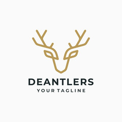 Obraz premium Deer antler logo and icon design vector.