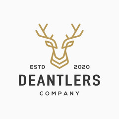 Deer antler logo and icon design vector.