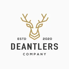 Foto op Plexiglas Deer antler logo and icon design vector. © Atha Ruah