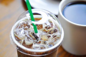iced coffee, latte or iced latte