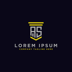 logo design inspiration for companies from the initial letters of the AS. logo icon. Vector