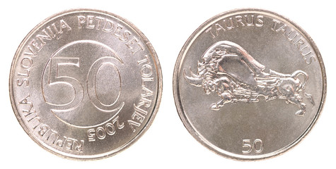 Isolated Tolar Coin - Slovenia