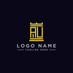 logo design inspiration for companies from the initial letters of the AU logo icon. -Vector