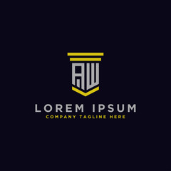 logo design inspiration for companies from the initial letters of the AW logo icon. -Vector