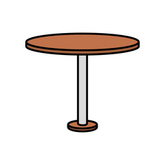 circular table wooden forniture isolated icon