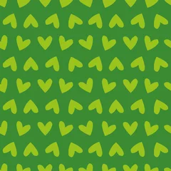 Cercles muraux Vert Modèle sans couture vert avec des coeurs
