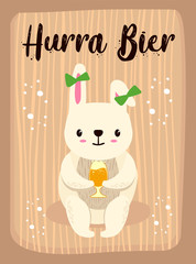 OktoberFest Cartoon Cute Animal Rabbit Bunny October Beer Festival - Kaninchen Bier Oktober Fest