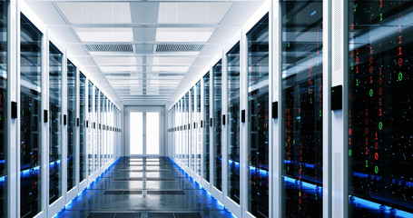 Backup cloud data service center. 3D rendering
