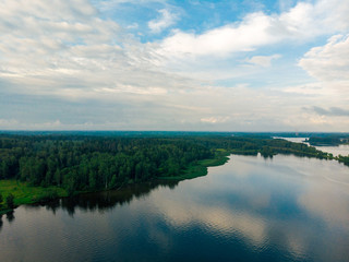 Beautiful natural scenery of river in Russia