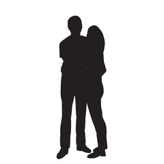 vector, isolated, black silhouette guy and girl