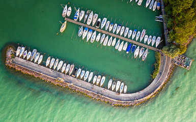 Aerial view on the port of Balatonföldvár, Hungary