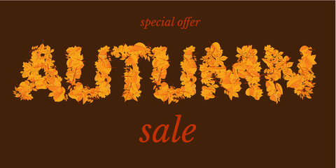 Autumn clearance sale web banner vector template