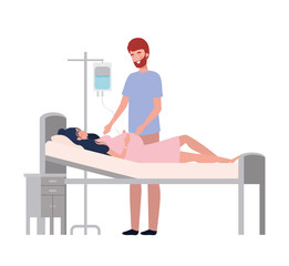 Isolated pregnant woman and man design