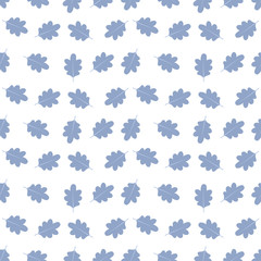 Fototapeta na wymiar Seamless pattern with blue oak leaves