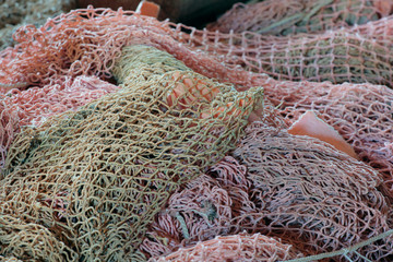 handmade sea fishing net background