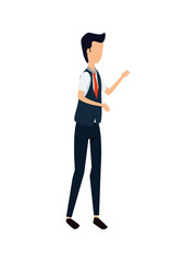 elegant young businessman avatar character