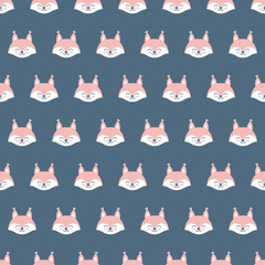 Seamless pattern with squirrel heads