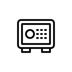 flat line safe box icon symbol sign, logo template, vector, eps 10