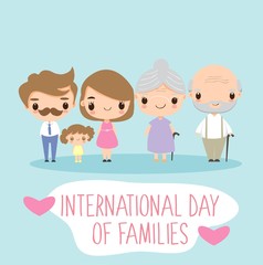 cute family cartoon character for International day of  family