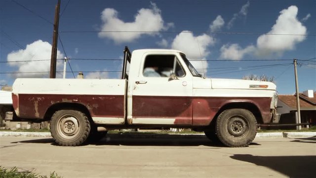 Retro Pick Up Truck in the Street, in an Argentine Town.  