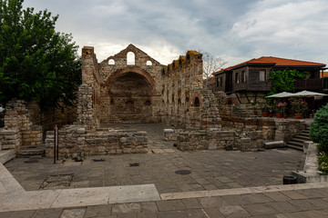 Ruins of the Church of Saint Sofia (built 5th-6th century). Ancient historical town of Nessebar. Bulgaria.