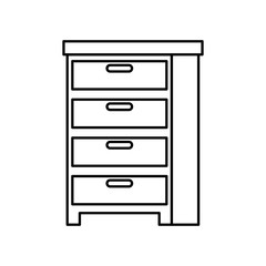 wooden drawer forniture isolated icon
