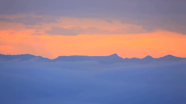 Mount Arafuneyama at sunrise,  Ueda,  Nagano Prefecture,  Japan