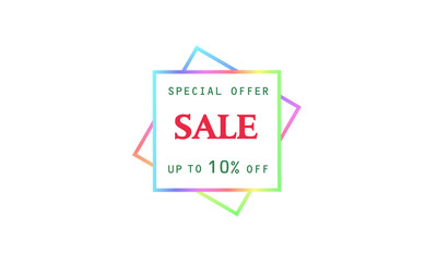 Special offer for sale. Vector illustrations. Discount label offer price, symbol for retail advertising campaign, promotional marketing,10% discount sticker, promotional offers on trading day