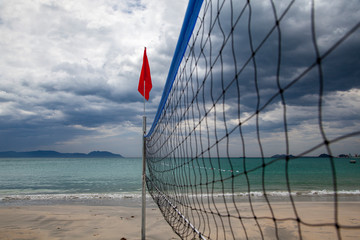 volleyball net at vietnam sea beach