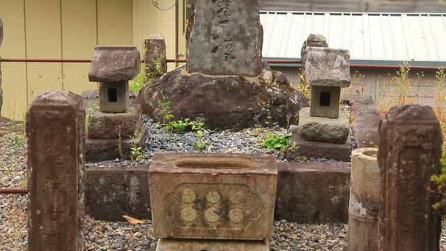 View of tombstone and grave,  Numata,  Gunma Prefecture,  Japan