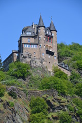 Fototapeta na wymiar Katz Castle in Altstadt Germany on the Rhine River