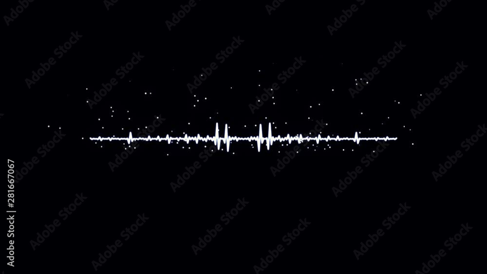 Poster monochrome voice record, artificial intelligence, waveform equalizer and visualization of audio wave