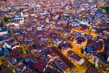 Fototapeta na wymiar Panoramic view from the drone on the Valladolid at twilight. Spain