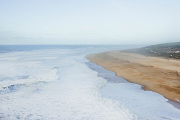Beautiful beach in Nazare, Portugal