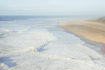Beautiful beach in Nazare, Portugal