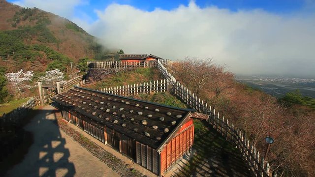 View of&nbsp;Arato&nbsp;castle ruins,  Chikuma&nbsp;City,  Nagano&nbsp;Prefecture