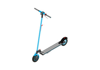 Electric scooter. Modern electric kick scooter. Isometric view. Flat vector.