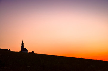 Fototapeta premium Church silhouette in the evening