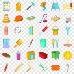 Pencil icons set. Cartoon style of 36 pencil vector icons for web for any design