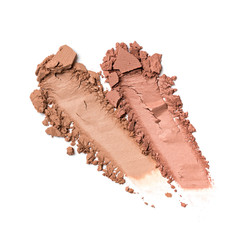 Smears of nude beige eyeshadow