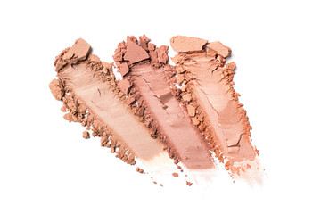 Smears of nude beige eyeshadow
