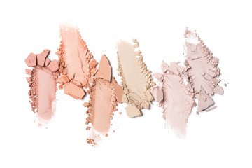 Smears of nude beige eyeshadow