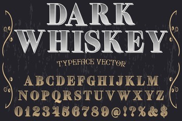 abc Vintage typeface Font handcrafted vector named vintage dark whiskey