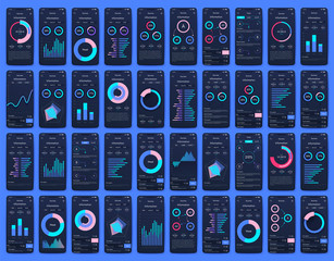 Vector graphics set mobile infographics. Stock vector