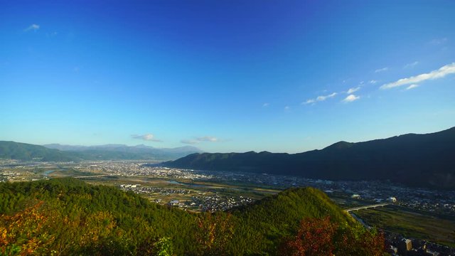 Chikuma&nbsp;city seen from&nbsp;Arato&nbsp;Castle,  Nagano&nbsp;Prefecture,  Japan