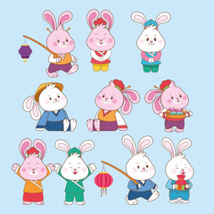 mid autumn chinese festival cartoon