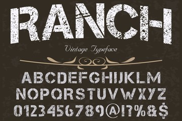 abc Vintage typeface Font handcrafted vector named vintage ranch