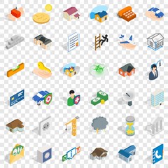 Fototapeta na wymiar House icons set. Isometric style of 36 house vector icons for web for any design